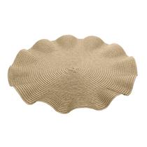 Jogo Americano Dourado Grande Com Babados Para Mesa Posta Café 38cm