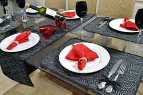 Jogo Americano e Caminho Matelado com 7 peças - Black American