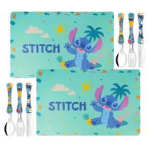 Jogo Americano e Talheres Infantil Stitch Disney Aço Inox 8 Peças - Simonaggio