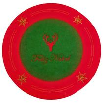 Jogo Americano Feltro Redondo 35 cm Decoração Feliz Natal