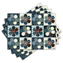 Jogo Americano - Flores Patch com 4 peças - 220Jo Jogo Americano - Flores Patch com 4 peças - 220Jo