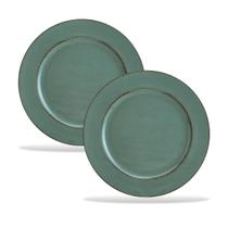Jogo Americano Kit 2 Lugares Sousplat Base Supl Suplats Suporte De Prato Posta Jantar Plástico 33cm Patinado