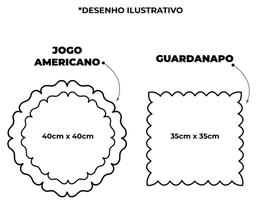 Jogo americano linha paris sulplast com guardanapo 12 peças (detalhes em dourado)