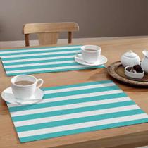 Jogo Americano Listras Az 4 Peças 30x40 Base Emborrachada