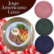 Jogo Americano Lugar de Mesa Luxo Cozinha Prato Redondo Espiral Guardanapo