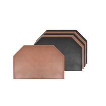 Jogo Americano Mini Hexagono Marrom Preto Dupla Face Cafeteria 10un