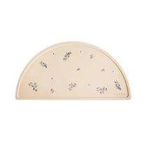 Jogo Americano mushie de Silicone Lilás com Flores, Antiderrapante e Livre de BPA