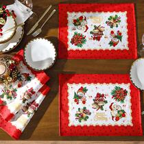 Jogo Americano Natalino 6 Lugares Estampado Dohler Natal 111 Jogo Americano Natalino 6 Lugares Estampado Dohler Natal 111