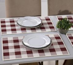 Jogo americano Natural Xadrez Lacre 33x50 2PÇ