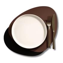 Jogo Americano Orgânico Dupla Face Preto e Café Elegante Sofisticado Mesa Posta 45x32cm Jogo Americano Orgânico Dupla Face Preto e Café Elegante Sofisticado Mesa Posta 45x32cm