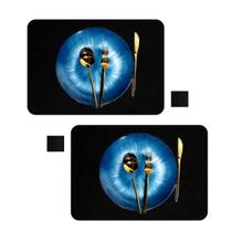 Jogo Americano Para 12 Lugares mesa jantar couro + porta copo Jogo Americano Para 12 Lugares mesa jantar couro + porta copo