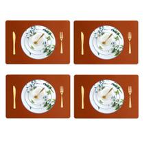 Jogo Americano Para 6 Lugares mesa jantar couro + porta copo Jogo Americano Para 6 Lugares mesa jantar couro + porta copo