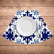 Jogo Americano para mesa Redonda Wevans Ladrilhos Azuis