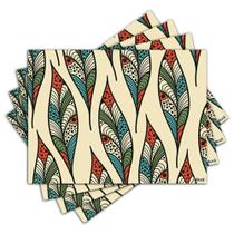 Jogo Americano - Penas com 4 peças - 577Jo Jogo Americano - Penas com 4 peças - 577Jo