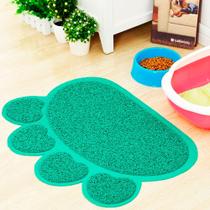 Jogo Americano Pet Tapete PVC Comedouro Cães e Gatos 45x60cm - Pata - Verde - Amclai