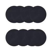 Jogo Americano Preto 8 Peças Redondo 38cm Mesa Posta Decoracao Cozinha Trama Poliester