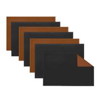 Jogo Americano Preto Dupla Face Marrom Eco 10 peças