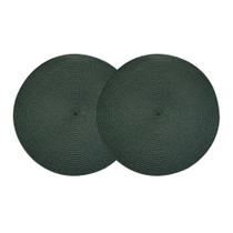 Jogo Americano Redondo 2 Lugares Fresno Espiral Verde Militar Sousplat PP 39cm Lyor Jogo Americano Redondo 2 Lugares Fresno Espiral Verde Militar Sousplat PP 39cm Lyor