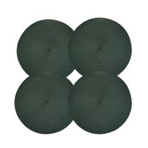 Jogo Americano Redondo 4 Lugares Fresno Espiral Verde Militar Sousplat PP 39cm Lyor Jogo Americano Redondo 4 Lugares Fresno Espiral Verde Militar Sousplat PP 39cm Lyor