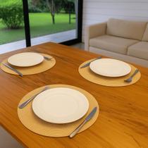 Jogo Americano Redondo 6 Lugares Mesa Posta Sousplat nylon