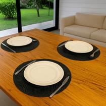 Jogo Americano Redondo 6 Lugares Mesa Posta Sousplat nylon