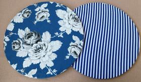 Jogo Americano Redondo 8 peças.Dupla face tecido tricoline