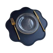 Jogo Americano Redondo de Luxo - Formato de Flor em Relevo (1, 4 ou 6 Peças)