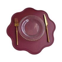 Jogo Americano Redondo de Luxo - Formato de Flor em Relevo (1, 4 ou 6 Peças)