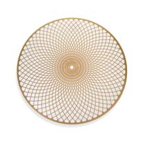 Jogo Americano Redondo de Plástico Mandala Dourado 38 Cm - D'Rossi