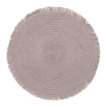 Jogo Americano Redondo Franjas -1 unidade - Cimento Queimado Jogo Americano Redondo Franjas -1 unidade - Cimento Queimado