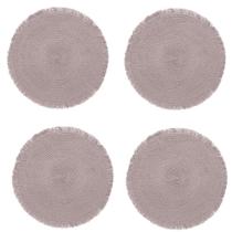 Jogo Americano Redondo Franjas - 4 unidades Cimento queimado Jogo Americano Redondo Franjas - 4 unidades Cimento queimado