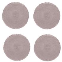 Jogo Americano Redondo Franjas - 4 unidades Cimento queimado Jogo Americano Redondo Franjas - 4 unidades Cimento queimado