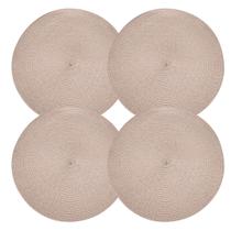 Jogo Americano Redondo Fresno Espiral Areia 38cm 4 Peças - Lyor