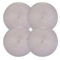 Jogo Americano Redondo Fresno Espiral Cinza 38cm 4 Peças - Lyor