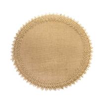 Jogo Americano Redondo Natalino 1 Unidade Tecido Juta 39cm Borda Trançada Bege F04 - D'Rossi Jogo Americano Redondo Natalino 1 Unidade Tecido Juta 39cm Borda Trançada Bege F04 - D'Rossi