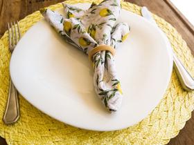 Jogo Americano Redondo Sousplat Plástico 38 Cm Amarelo Limão Trançado