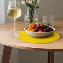 Jogo Americano Redondo Sousplat Supla Mesa Posta 6 Peças Amarelo