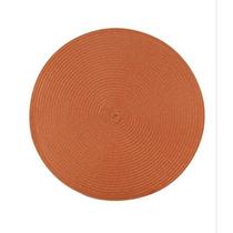 Jogo Americano Redondo Sousplat Supla Mesa Posta 6 Peças Laranja