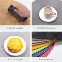 Jogo Americano Redondo Sousplat Supla Mesa Posta 6 Peças Marrom