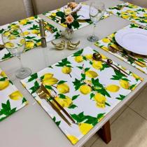 Jogo Americano Retangular 12 Lugares - Mesa Pos Limão Branco