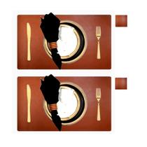 Jogo Americano Retangular 8 Lugares - Mesa Posta - couro