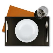 Jogo Americano Retangular Dupla Face Preto e Caramelo Mesa Posta Sousplat Moderno Elegante 30x45cm Jogo Americano Retangular Dupla Face Preto e Caramelo Mesa Posta Sousplat Moderno Elegante 30x45cm