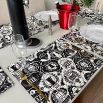 Jogo Americano Retangular Kit 8 Peças - Mesa Posta Happy Hou Jogo Americano Retangular Kit 8 Peças - Mesa Posta Happy Hou