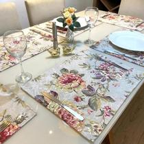 Jogo Americano Retangular Kit 8 Peças - Mesa Posta Pr Florid Jogo Americano Retangular Kit 8 Peças - Mesa Posta Pr Florid