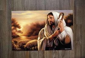 Jogo Americano Retangular Neoprene Jesus Bom Pastor