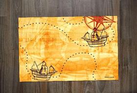 Jogo Americano Retangular Neoprene Mapa Pirata