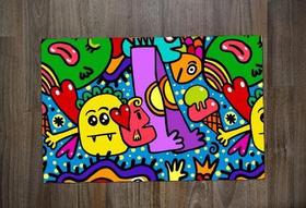Jogo Americano Retangular Neoprene Monstros Desenho