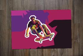 Jogo Americano Retangular Neoprene Skate Skatista Pop Art