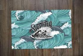 Jogo Americano Retangular Neoprene Surf Surfing Golfinhos Jogo Americano Retangular Neoprene Surf Surfing Golfinhos