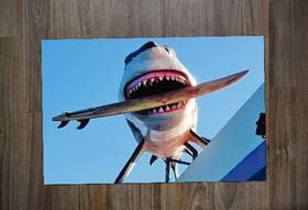 Jogo Americano Retangular Neoprene Tubarão com Prancha Jogo Americano Retangular Neoprene Tubarão com Prancha